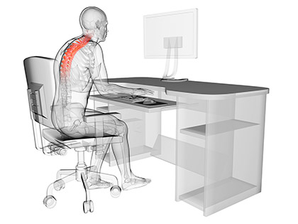 Bad posture at desk